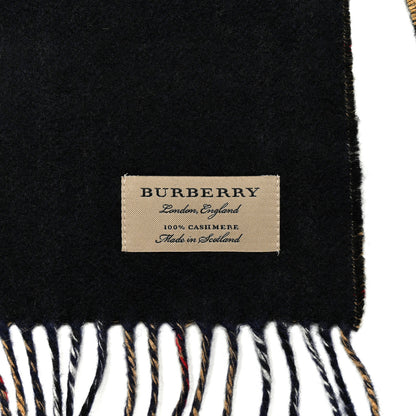 Burberry Wool Cashmere Reversible House Check Fringe Scarf Camel 3 of 3