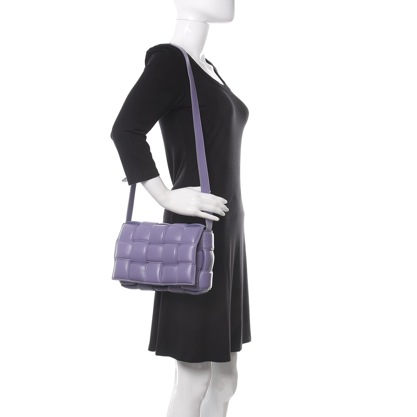 Nappa Maxi Intreccio Padded Cassette Crossbody Bag Lavender