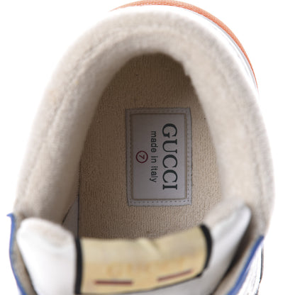 Gucci Suede Calfskin Mesh Mens Ultrapace Mid Top Sneakers 7 Silver Blue White 7 of 7