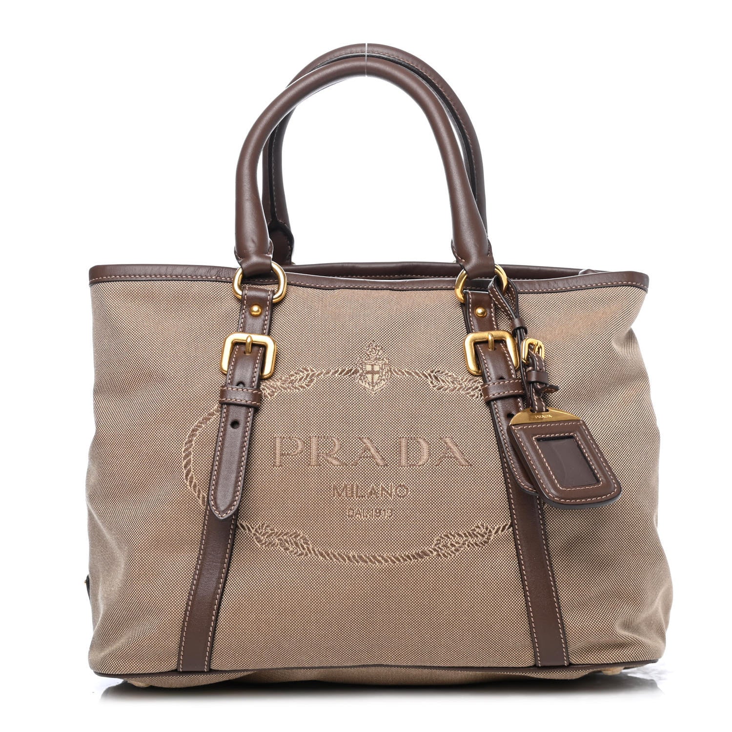 Prada Jacquard Logo Tote Corda Bruciato 1 of 4
