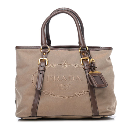 Prada Jacquard Logo Tote Corda Bruciato 1 of 4