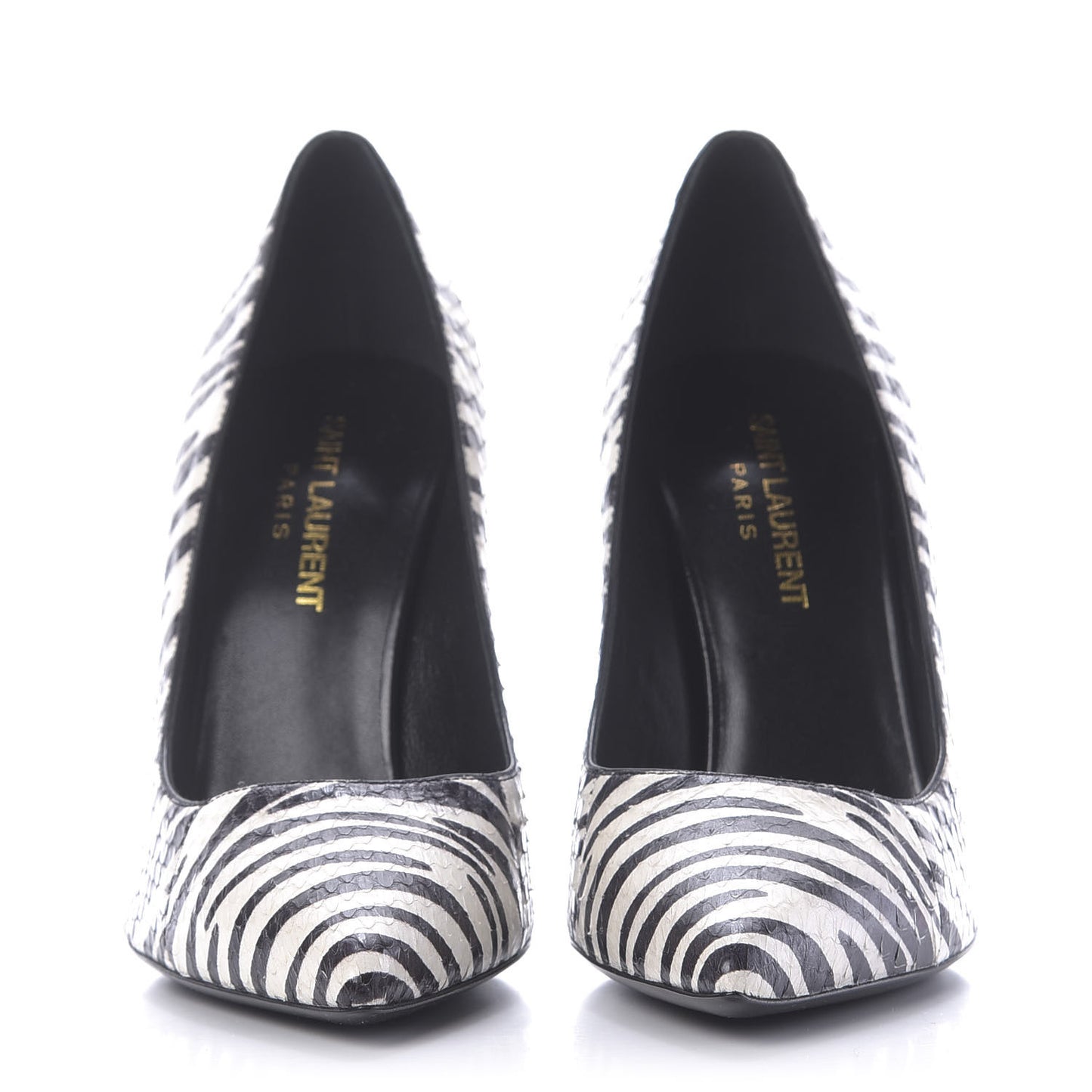 Snakeskin Zebra Print Paris Pumps 37.5 Black White