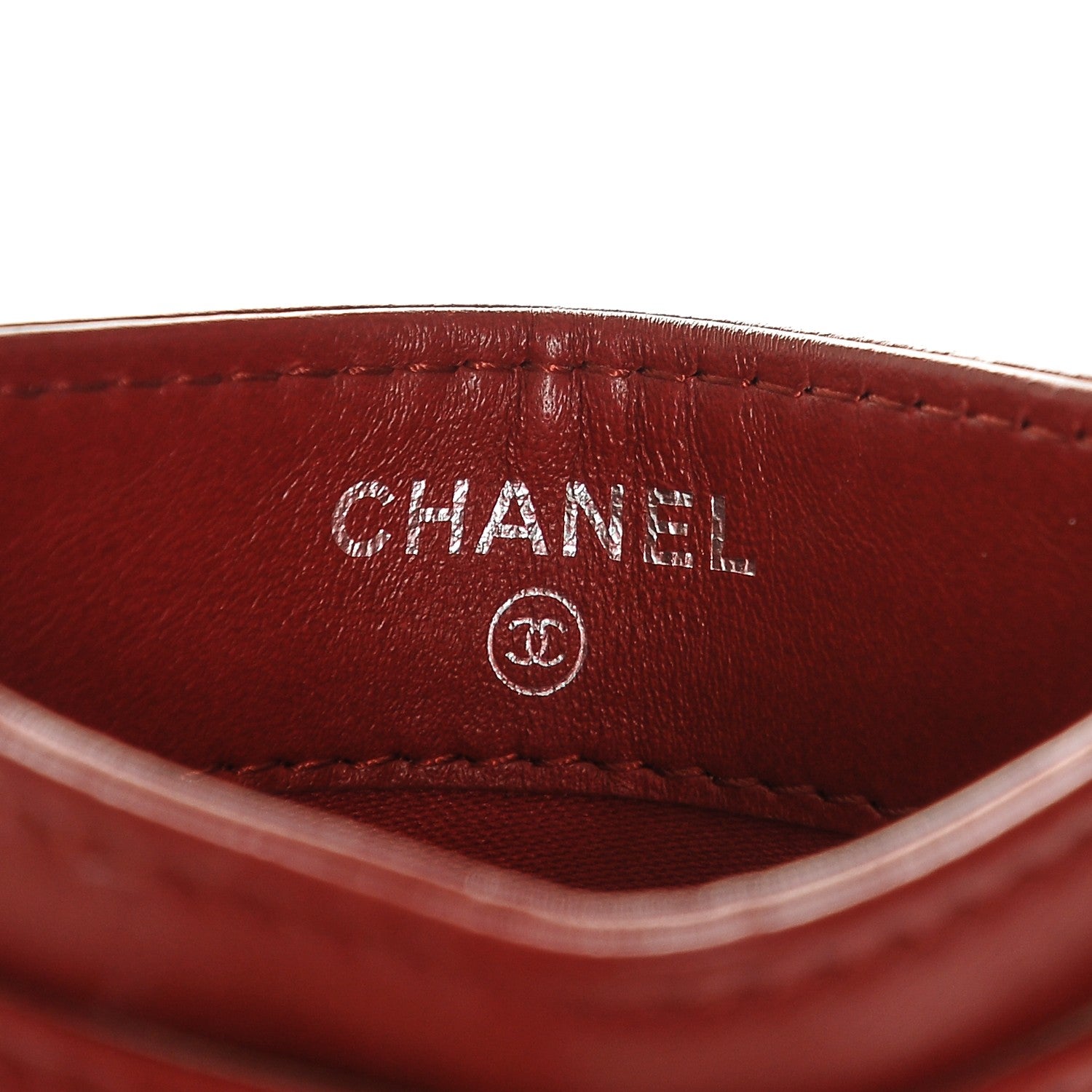 Chanel Lambskin Camellia Embossed Card Holder Red 6 of 7