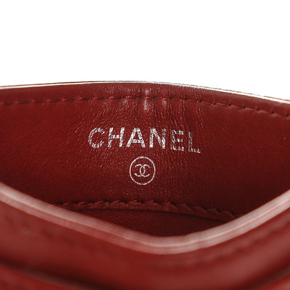 Chanel Lambskin Camellia Embossed Card Holder Red 6 of 7