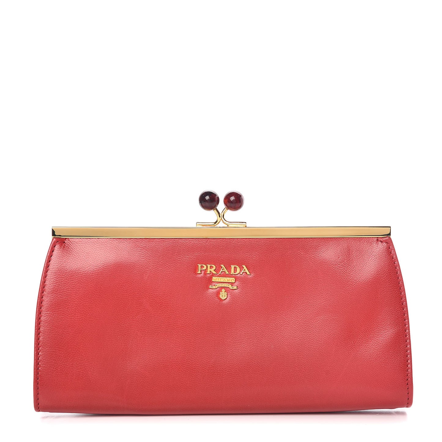 Goatskin Chic Kisslock Mini Clutch Rosso