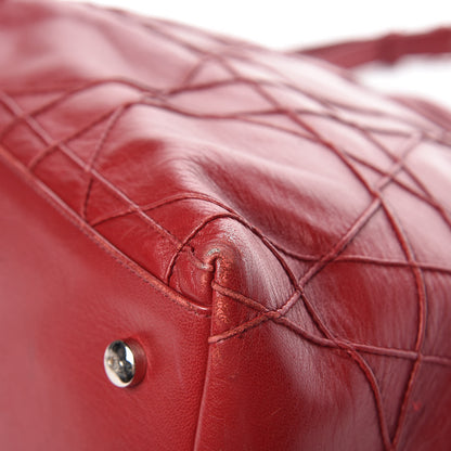 Christian Dior Lambskin Cannage Medium Granville Tote Red 18 of 22