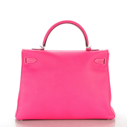 Hermes Epsom Candy Kelly Retourne 35 Rose Tyrien Rubis 5 of 23