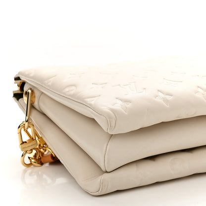 Louis Vuitton Lambskin Embossed Monogram Coussin PM Beige Cream 9 of 11