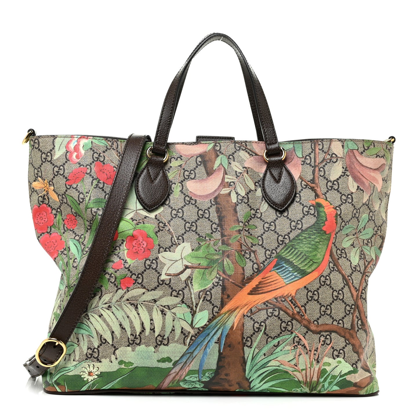 Soft GG Supreme Monogram Tian Medium Crossbody Tote Beige Multicolor New Acero