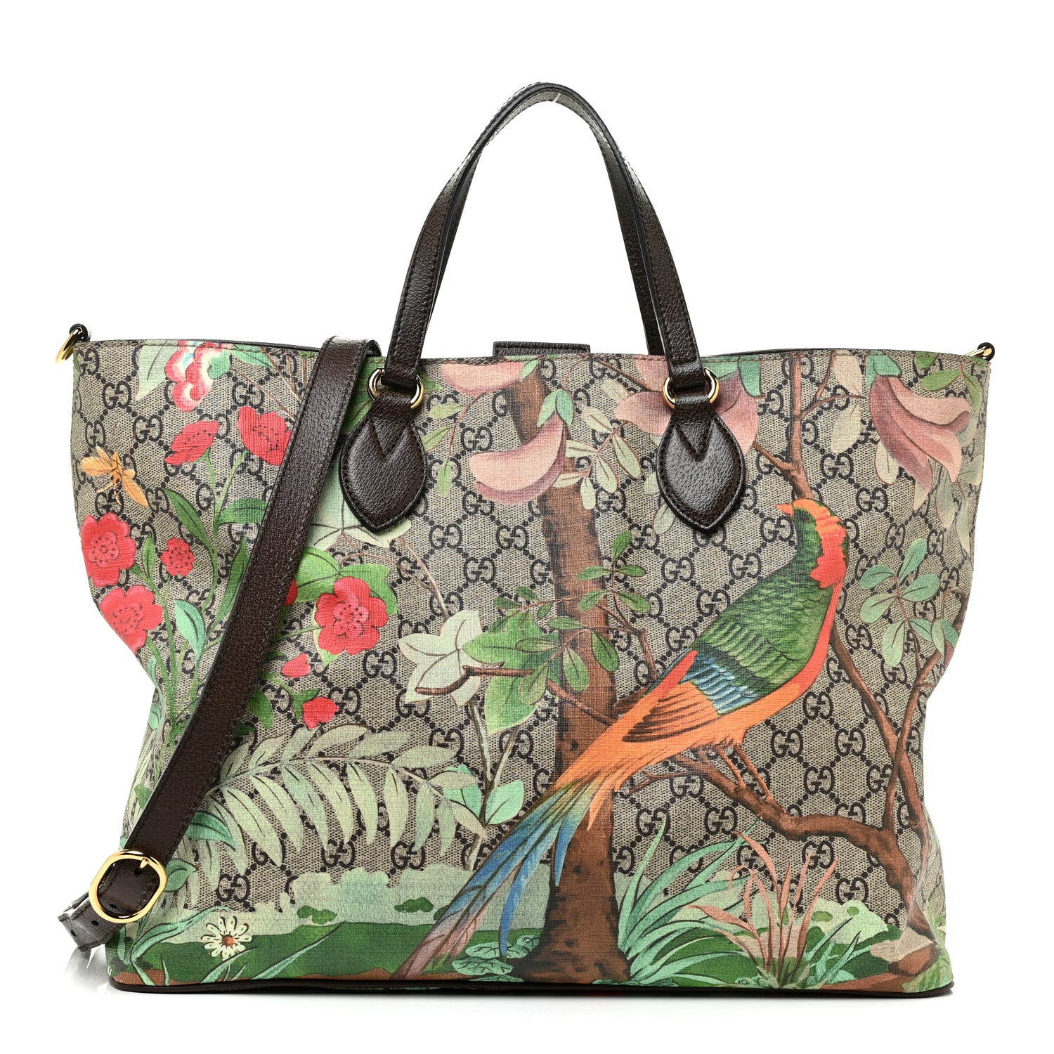Gucci Soft GG Supreme Monogram Tian Medium Crossbody Tote Beige Multicolor New Acero 1 of 12