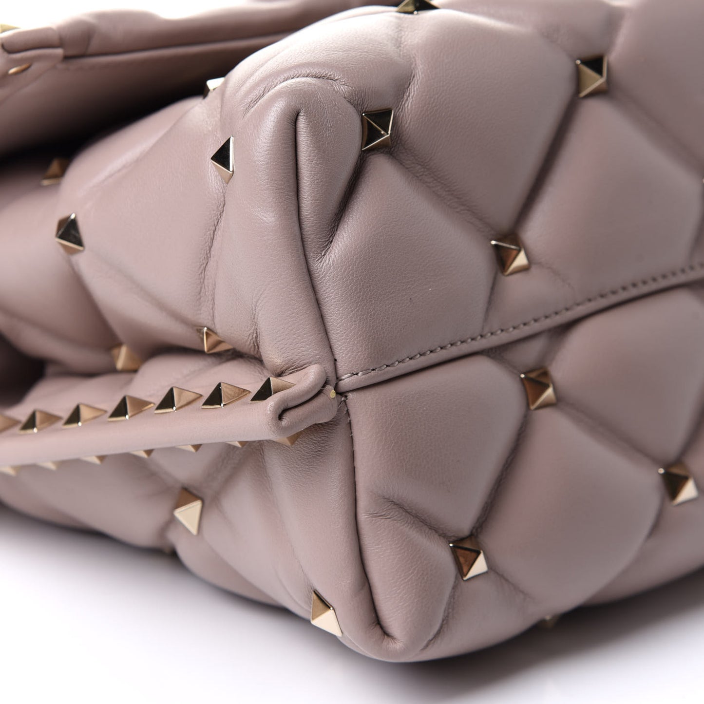 Nappa Medium Candystud Top Handle Bag Poudre