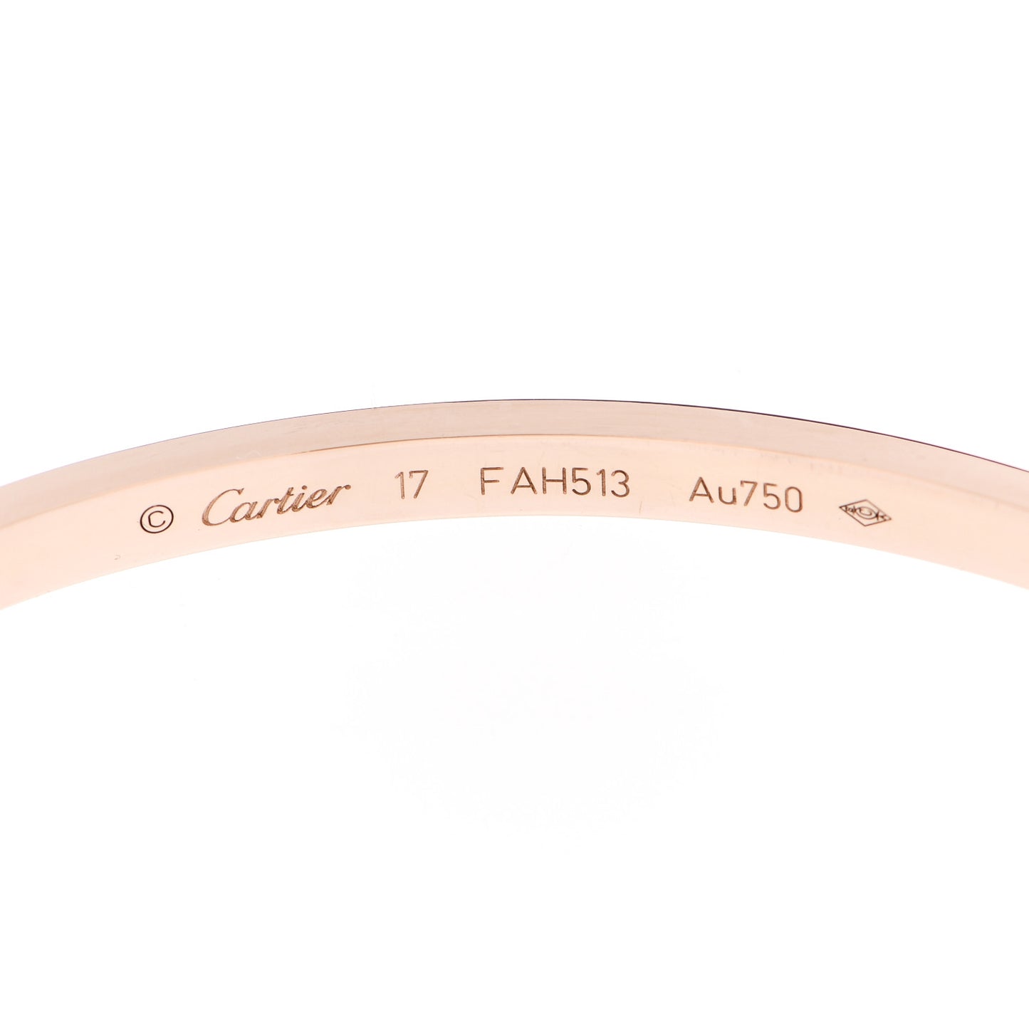 18K Pink Gold Small LOVE Bracelet 17