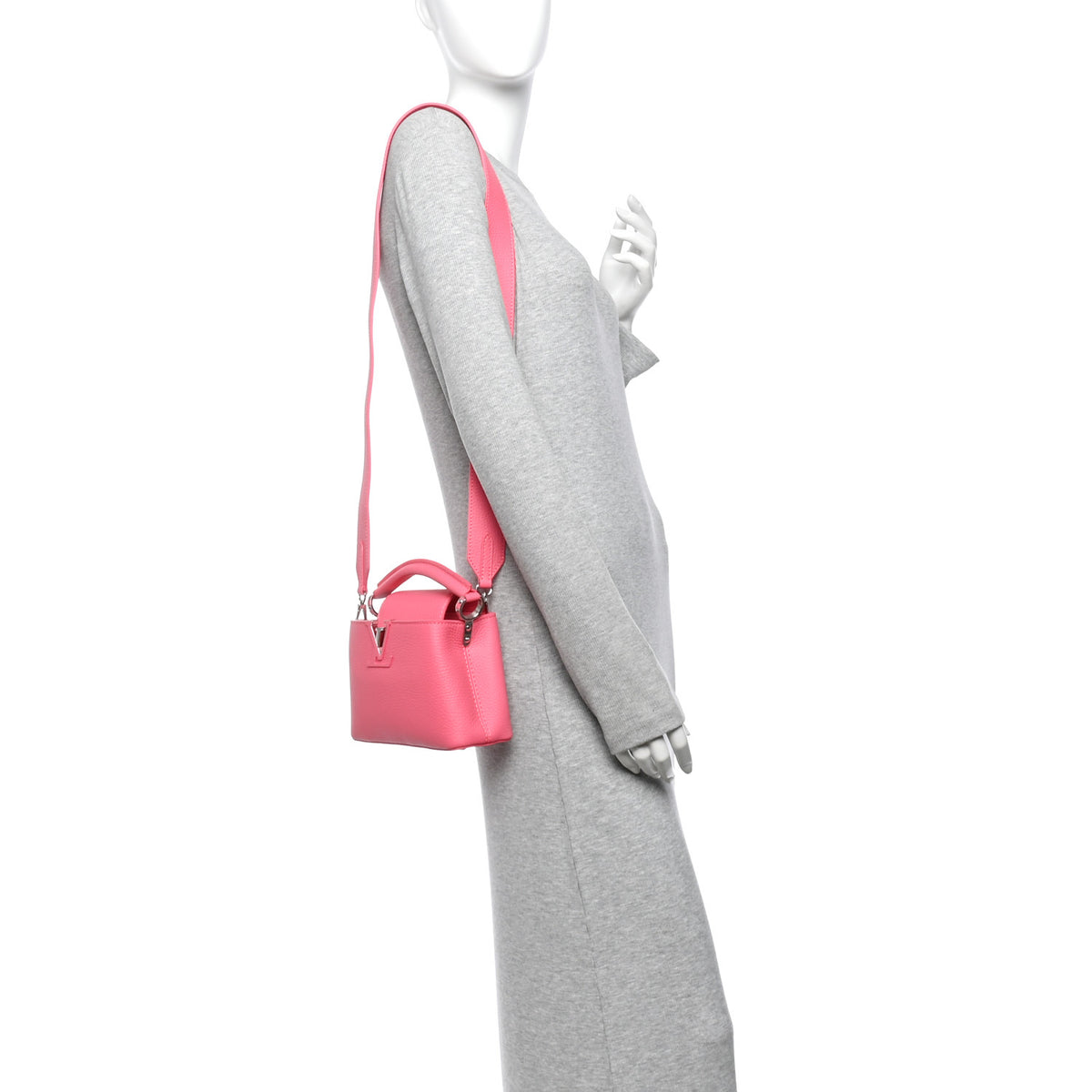 Louis Vuitton Taurillon Capucines Mini Pink 2 of 9