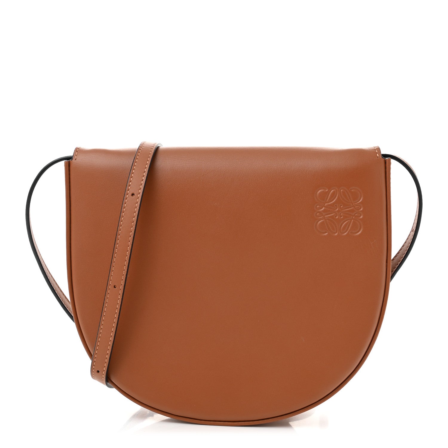 Loewe Soft Calfskin Heel Saddle Bag Tan 1 of 10