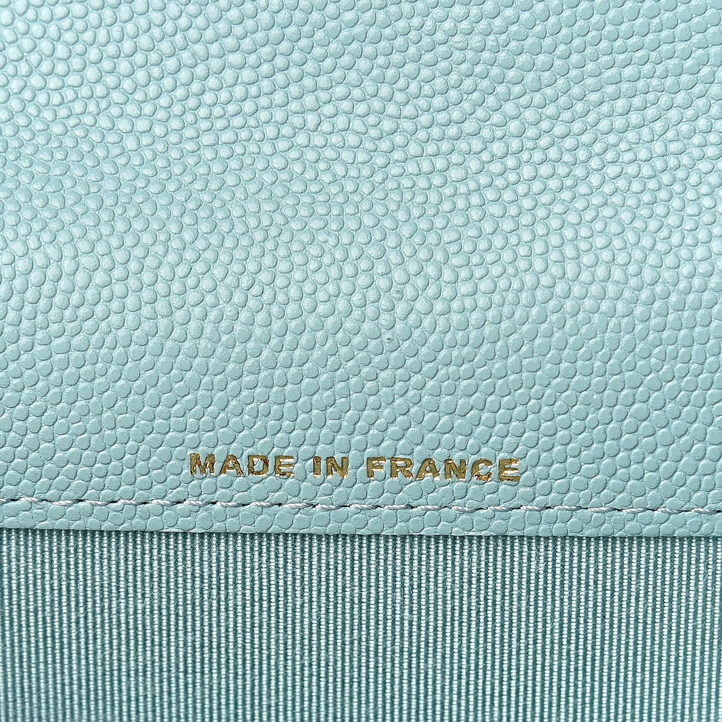 Caviar Quilted Flap Card Holder Wallet Blue