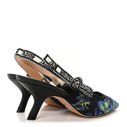 Christian Dior Canvas Embroidered Voyage Cotton Ribbon J'Adior Slingback 65mm Pumps 36 Multicolor 5 of 8