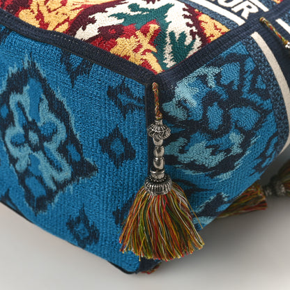 Christian Dior Canvas Embroidered Paisley D-Bubble Bucket Bag Blue Multicolor 8 of 8
