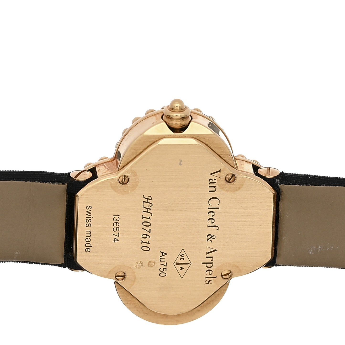 18K Yellow Gold Satin Mother of Pearl 26mm Alhambra Quartz Watch