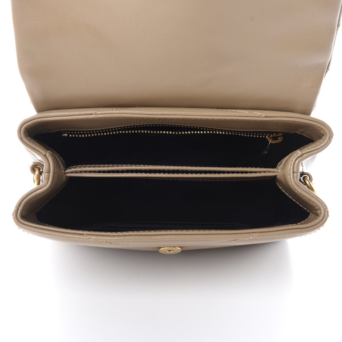 Calfskin Y Quilted Monogram Toy Loulou Crossbody Bag Latte