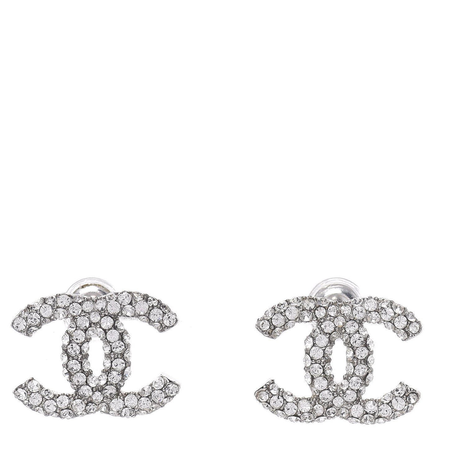 Crystal Mini CC Earrings Silver