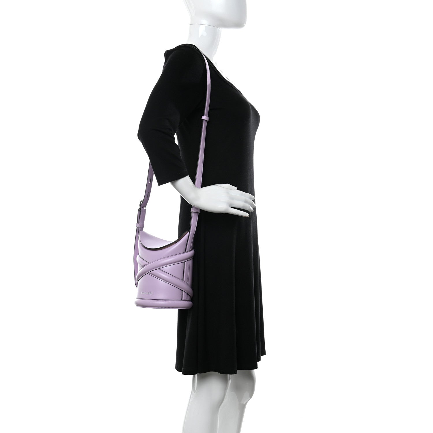 Alexander McQueen Calfskin The Curve Small Shoulder Bag Lilac 3 of 13