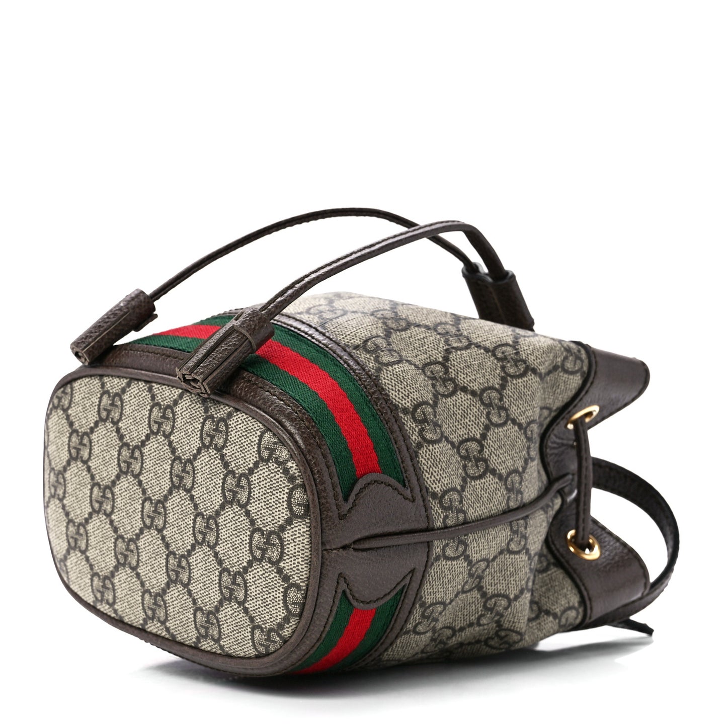 GG Supreme Monogram Web Mini Ophidia Bucket Bag Brown