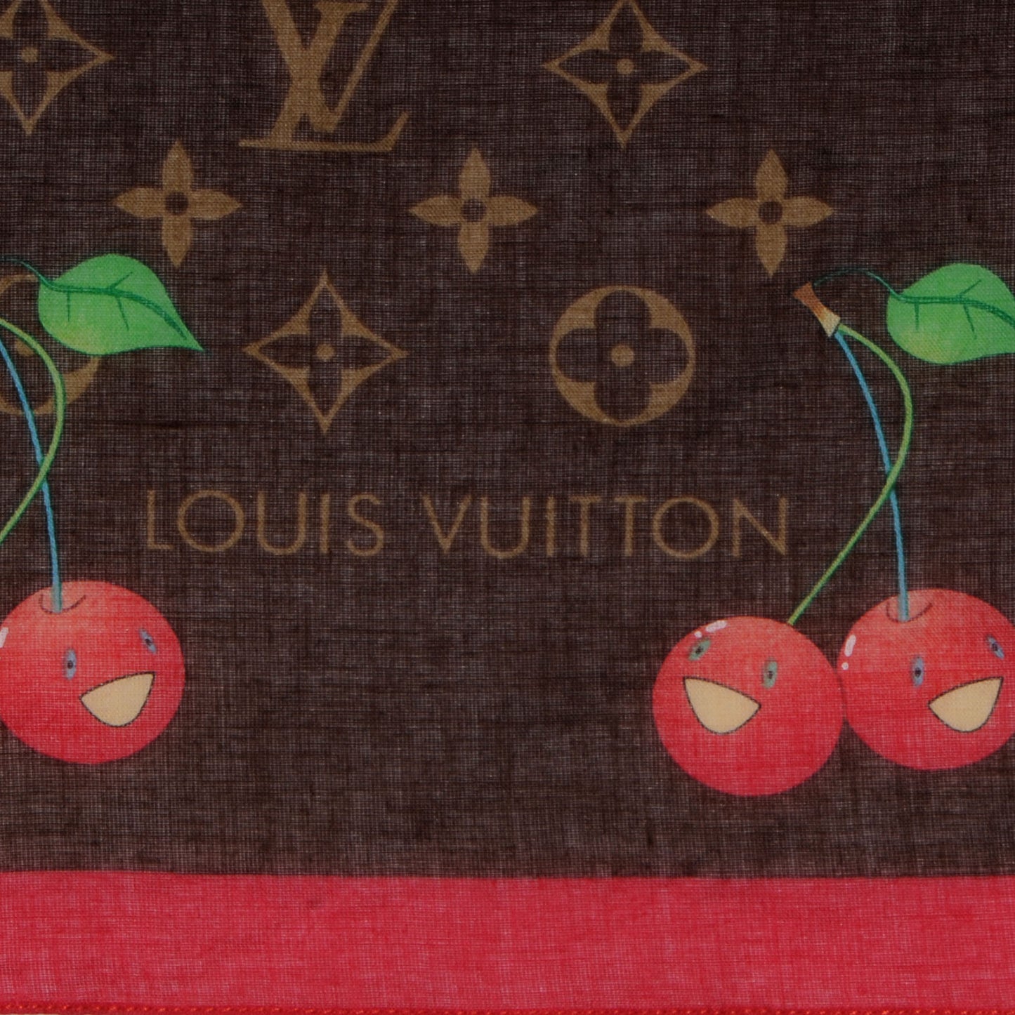 Monogram Cerises Bandana Marron