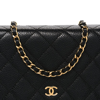 Chanel Caviar Quilted Wallet on Chain WOC Black 9 of 12