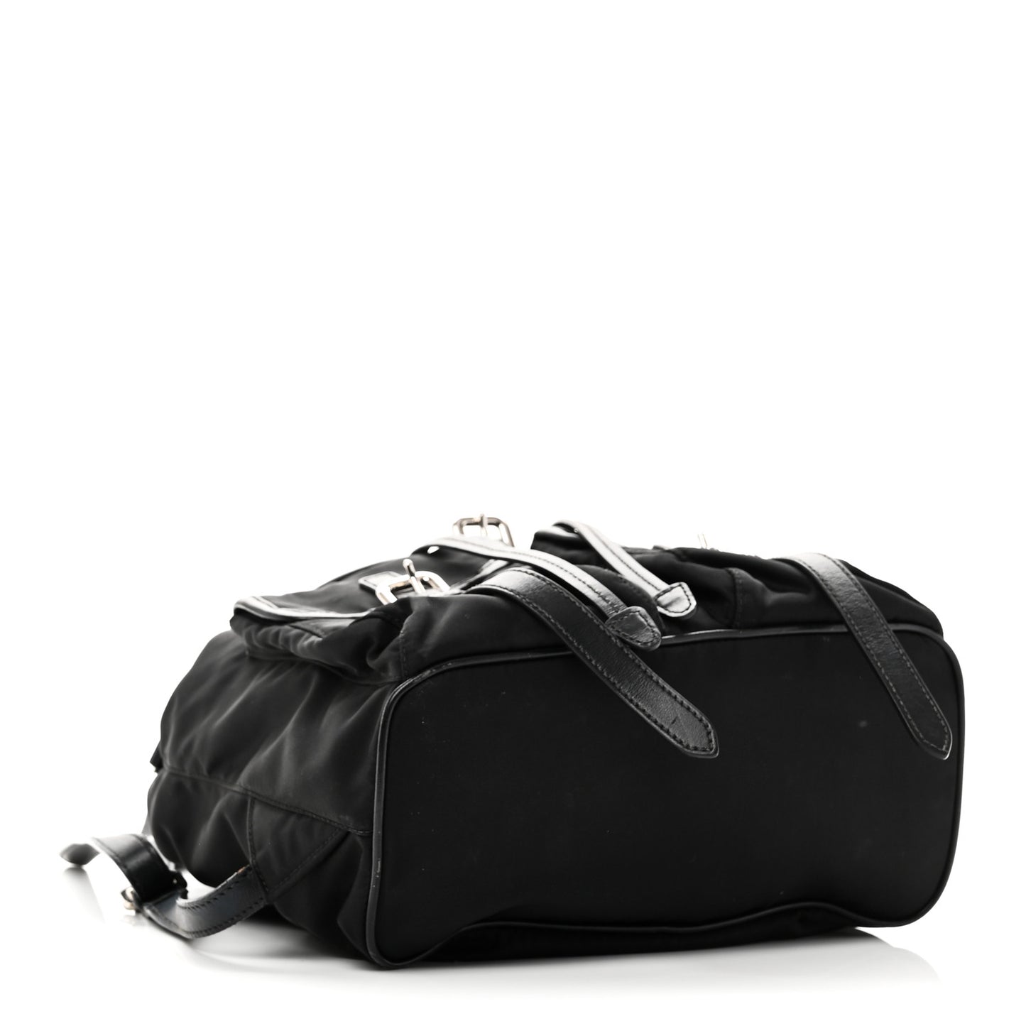 Tessuto Nylon Soft Calfskin Backpack Black
