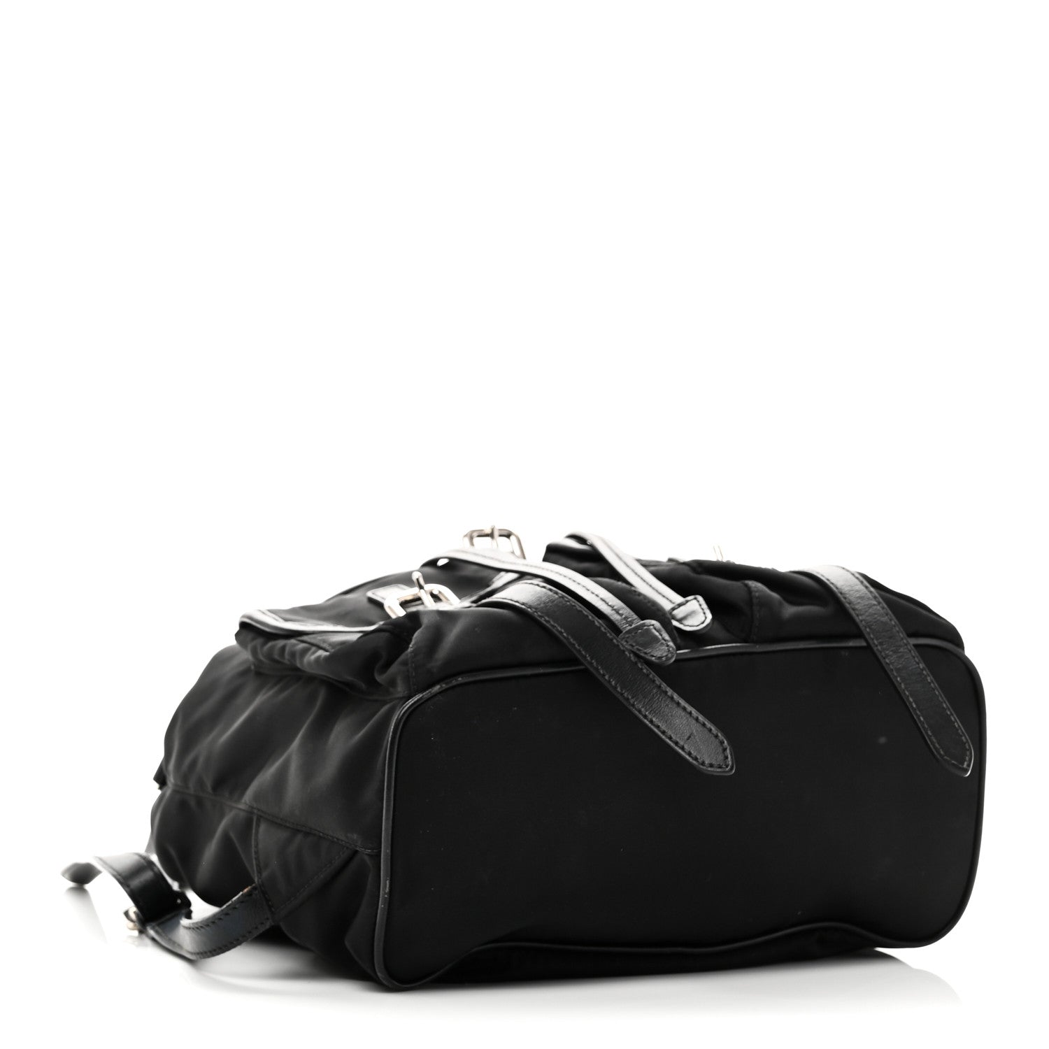 Prada Tessuto Nylon Soft Calfskin Backpack Black 4 of 10