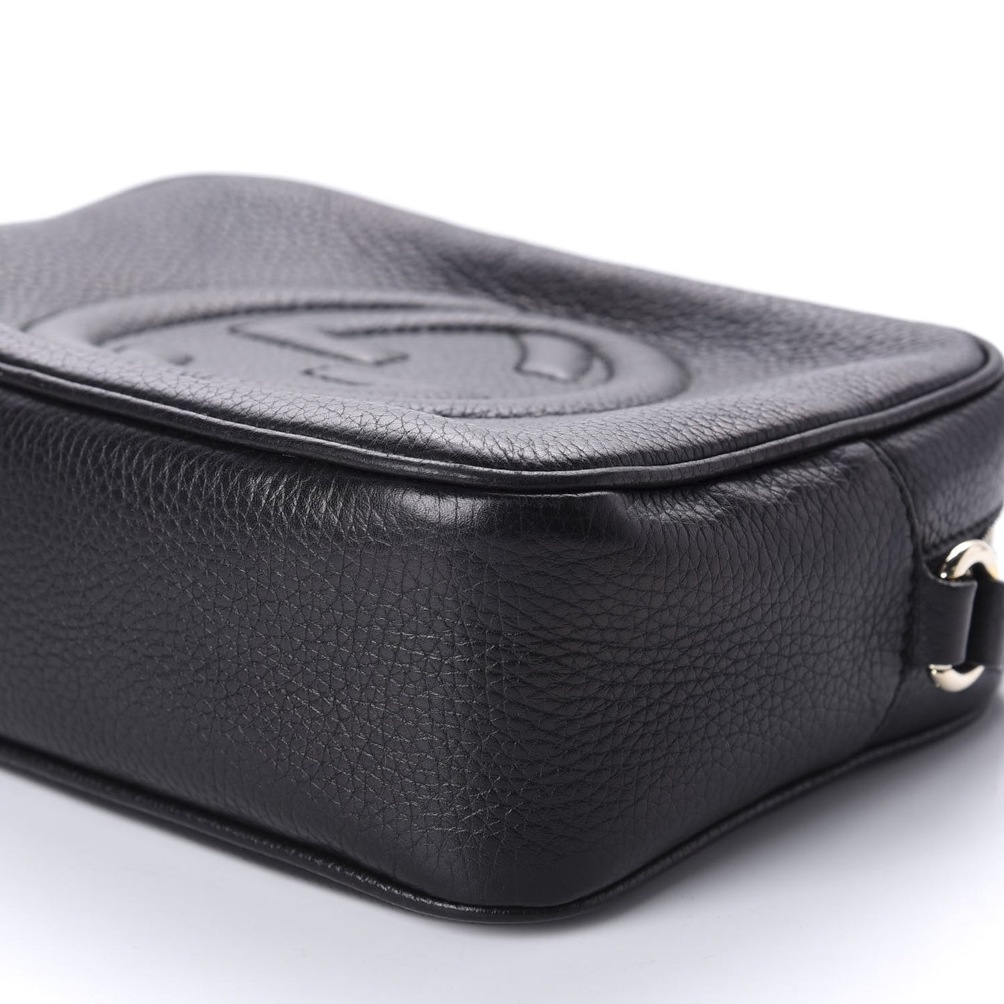 Pebbled Calfskin Small Soho Disco Bag Black