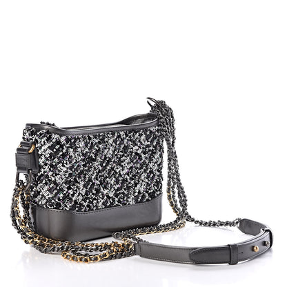 Chanel Sequin Calfskin Small Gabrielle Hobo Black 3 of 10