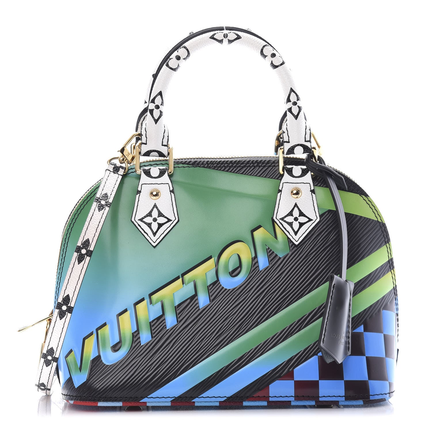 Louis Vuitton Epi Damier Race Alma BB Blue Vert 1 of 9