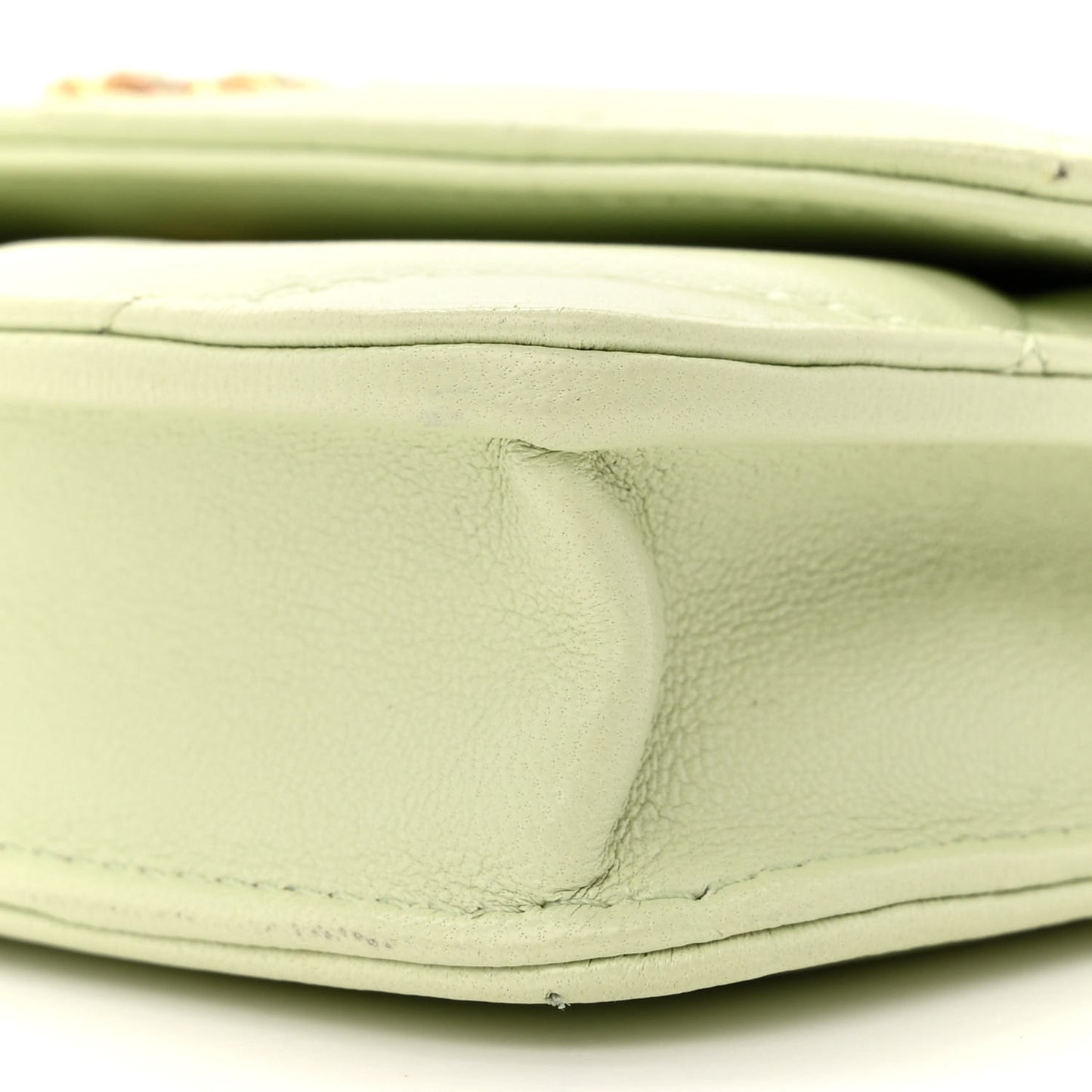 Lambskin Quilted Chanel 19 Clutch With Chain Light Green