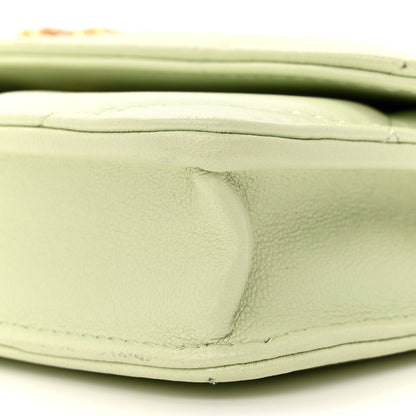 Chanel Lambskin Quilted Chanel 19 Clutch With Chain Light Green 11 of 14