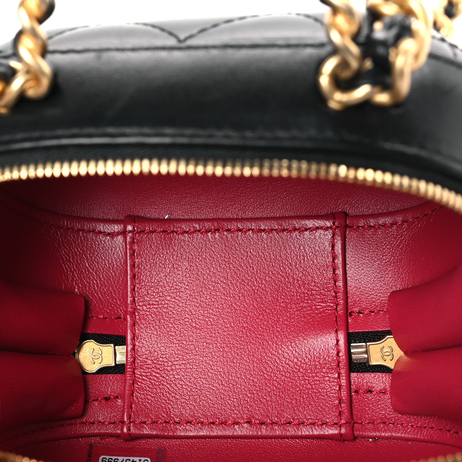 Chanel Lambskin Quilted CC Bubble Vanity Case With Chain Black 5 of 10