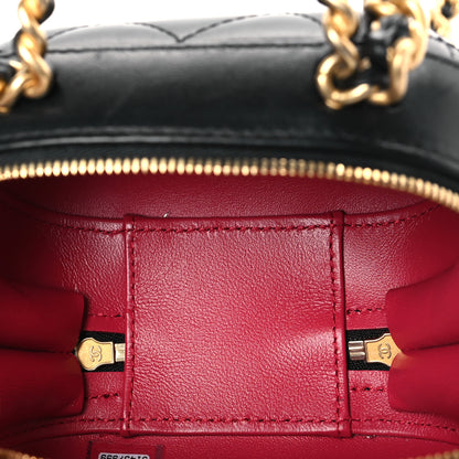 Chanel Lambskin Quilted CC Bubble Vanity Case With Chain Black 5 of 10