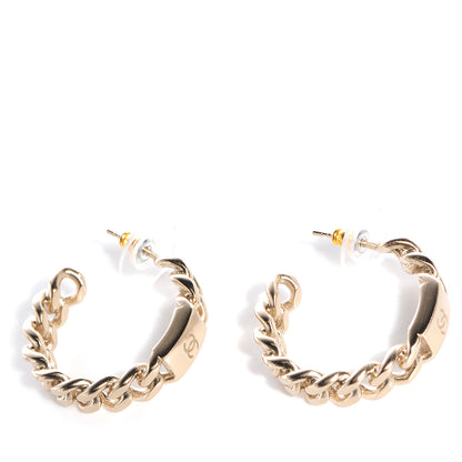Chanel CC Chain Hoop Earrings Gold 1 of 5