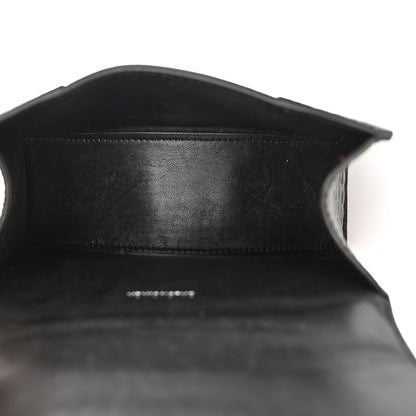 Balenciaga Shiny Calfskin Monochrome Crocodile Embossed Hourglass Top Handle Bag XS Black 5 of 15
