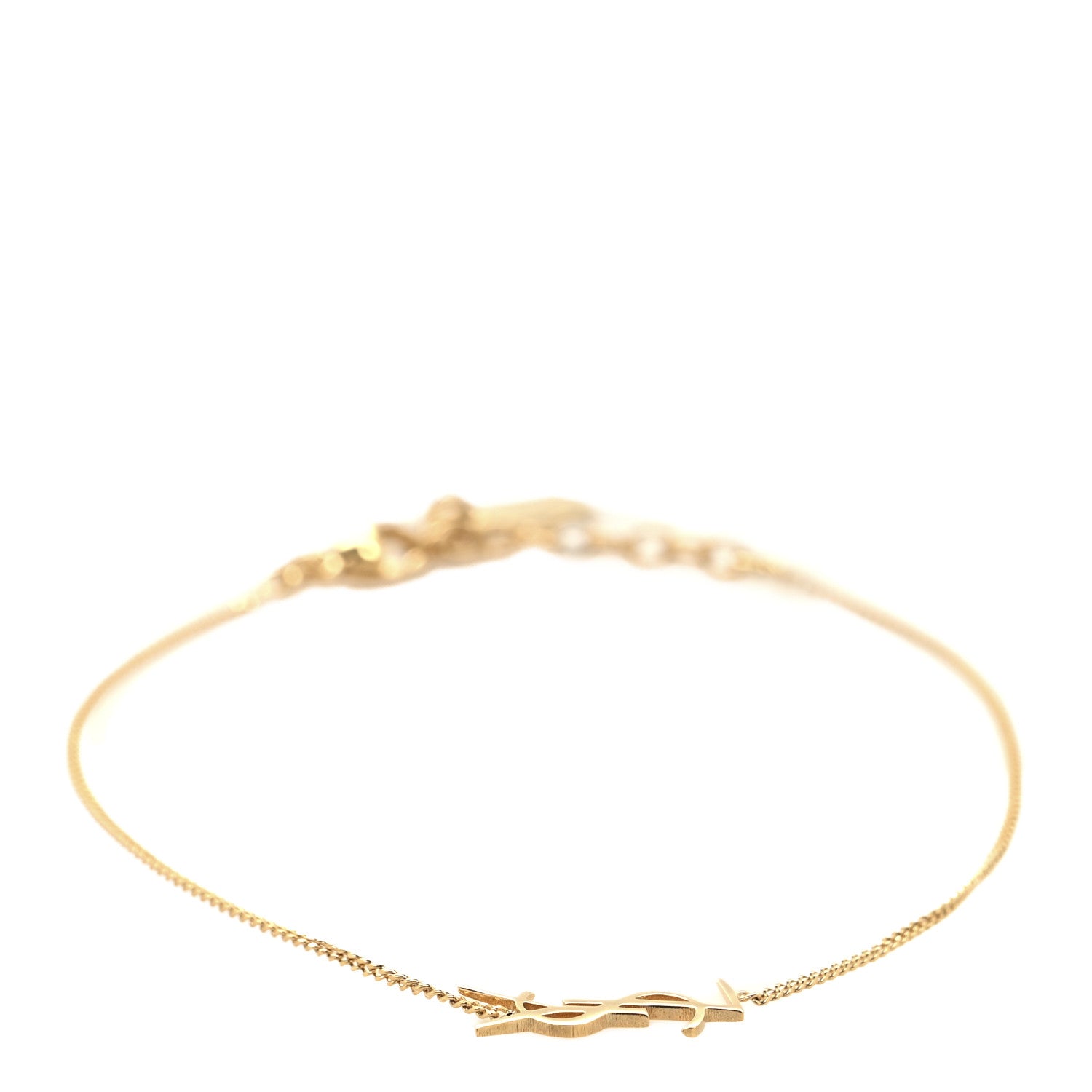 Saint Laurent Brass Monogram Charm Bracelet Gold 1 of 5