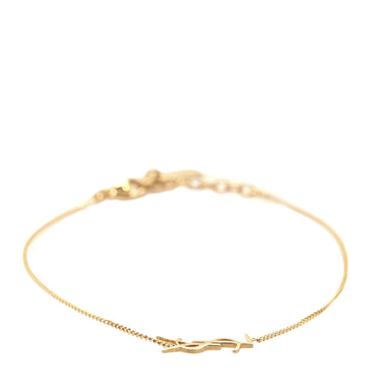 Saint Laurent Brass Monogram Charm Bracelet Gold 1 of 5