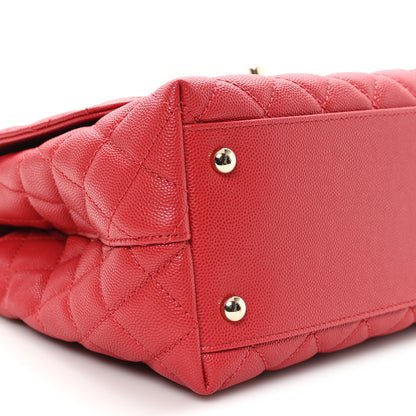 Chanel Caviar Quilted Lizard Embossed Small Coco Handle Flap Red 8 of 10