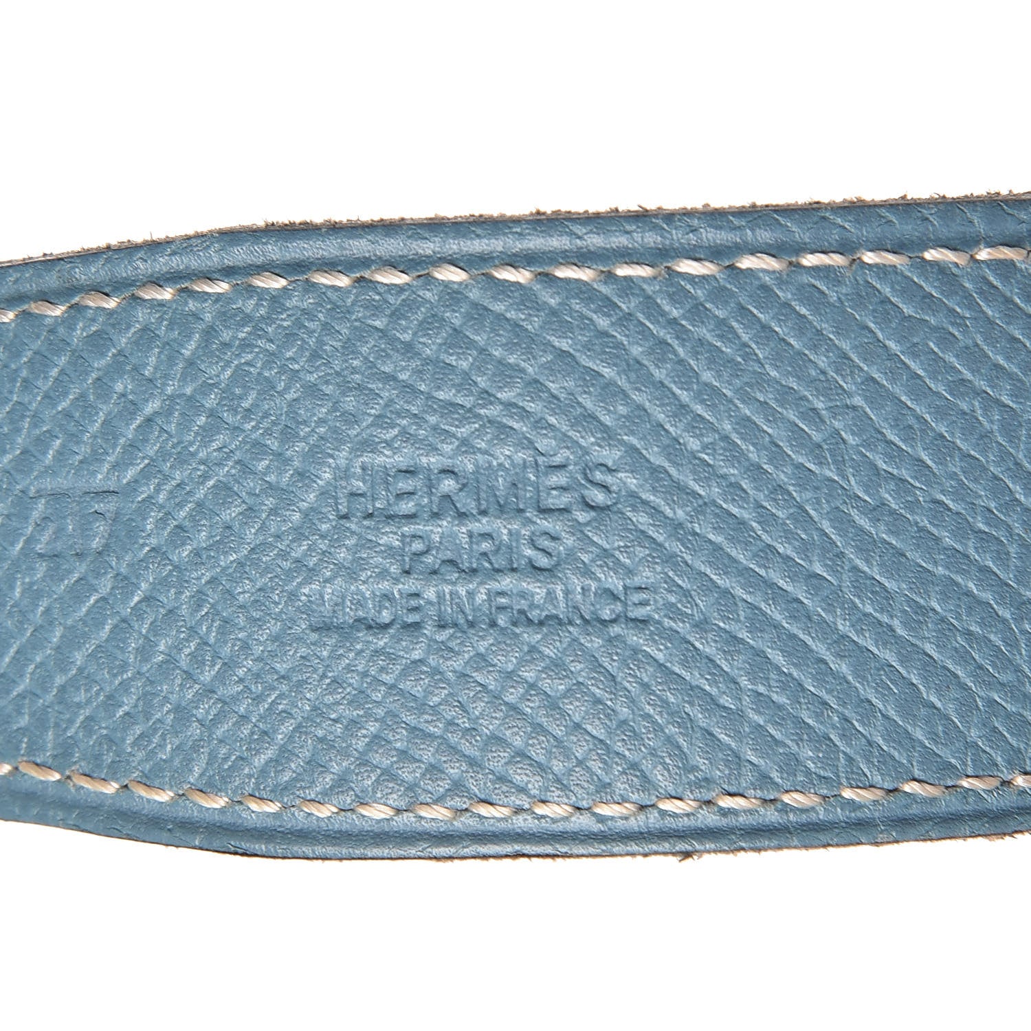 Hermes Swift Epsom 32mm H Belt 85 White Blue Jean 6 of 8