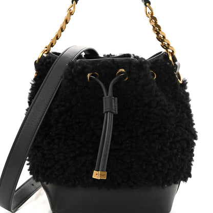Saint Laurent Shearling Calfskin Small Emmanuelle Bucket Bag Black 8 of 12