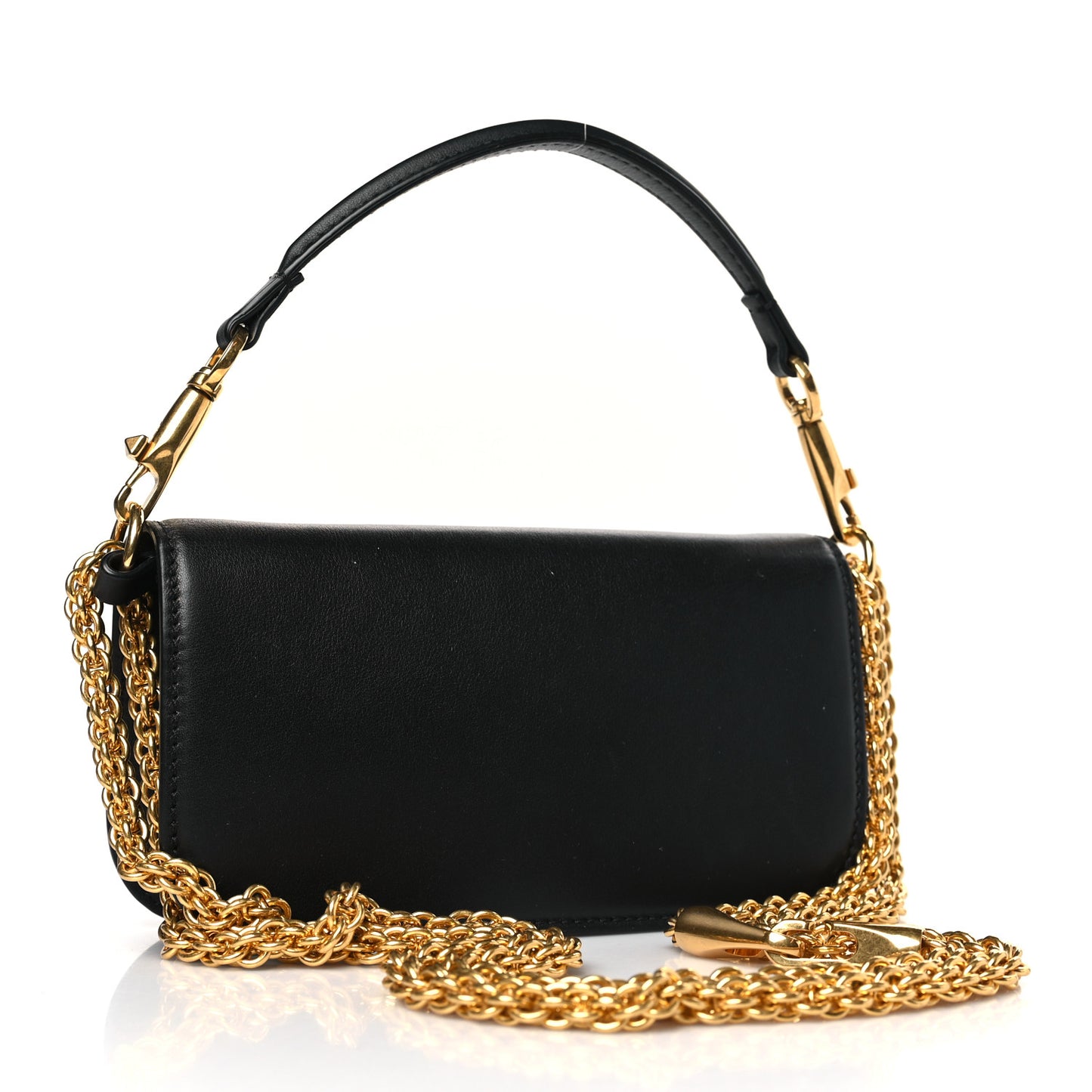 Calfskin Vlogo Small Loco Shoulder Bag Black