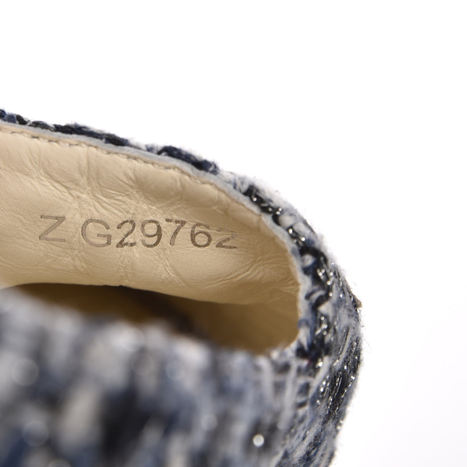 Chanel Metallic Tweed Lambskin CC Espadrilles 35 Blue Black Silver 9 of 9