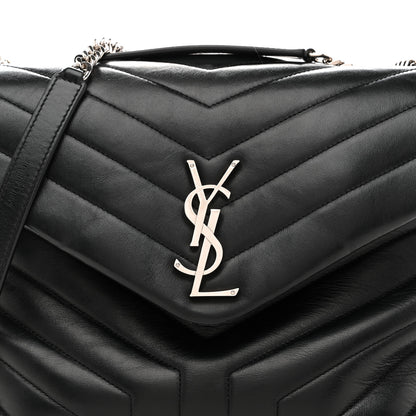 Saint Laurent Calfskin Y Quilted Monogram Medium Loulou Chain Satchel Black 8 of 11