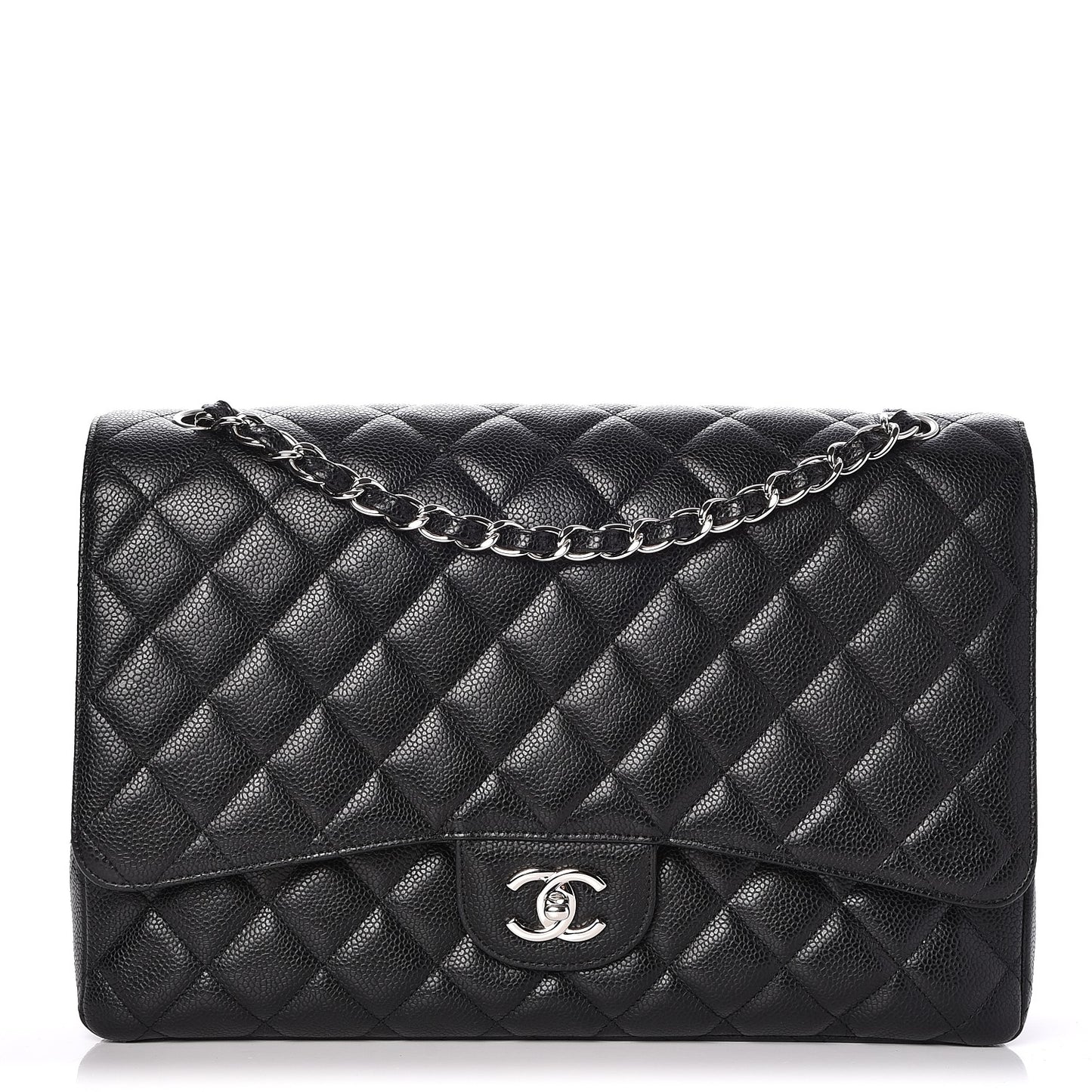 Caviar Quilted Maxi Single Flap Black