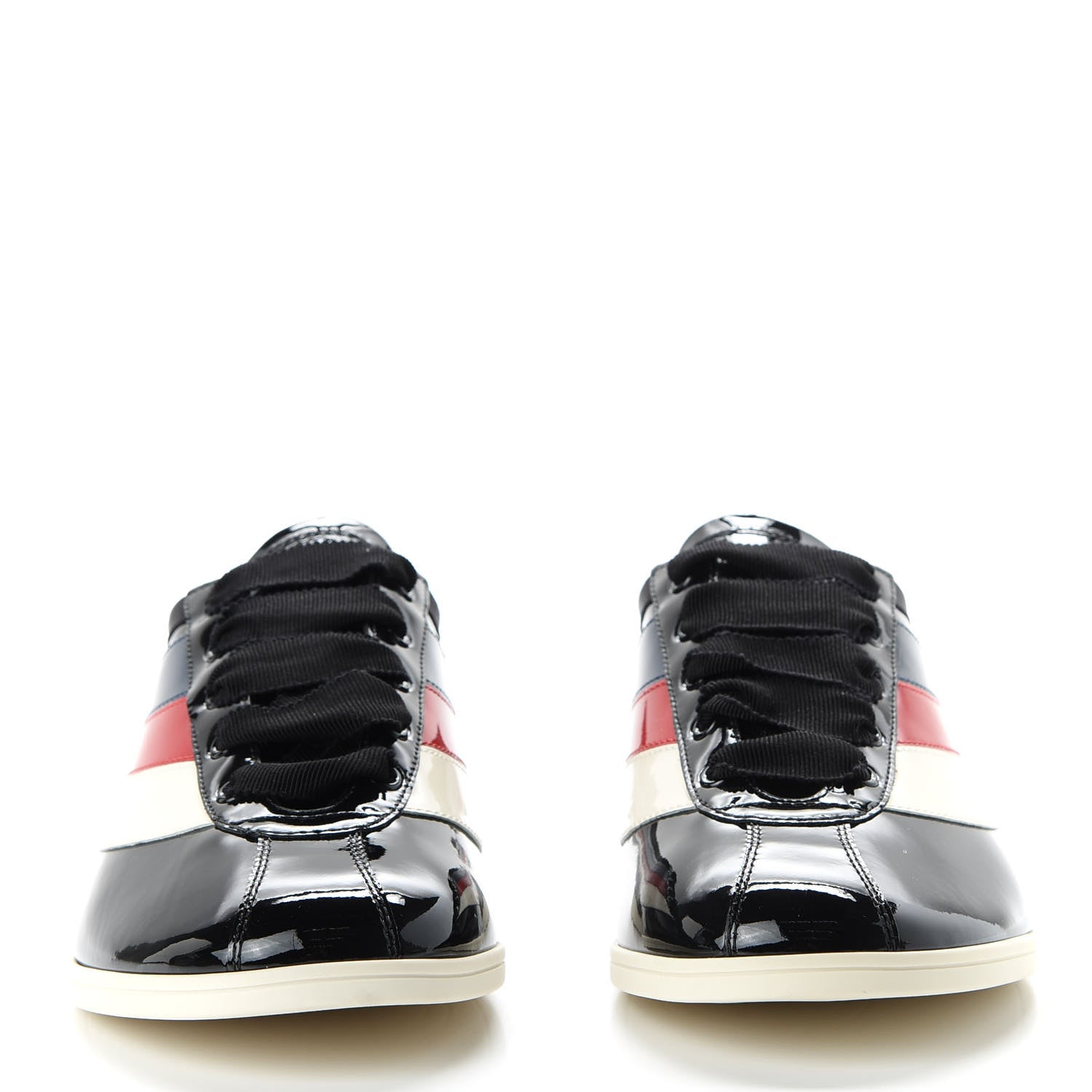 Gucci Patent Calfskin Mens Web Falacer Sneakers 8.5 Black 2 of 10