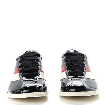 Gucci Patent Calfskin Mens Web Falacer Sneakers 8.5 Black 2 of 10
